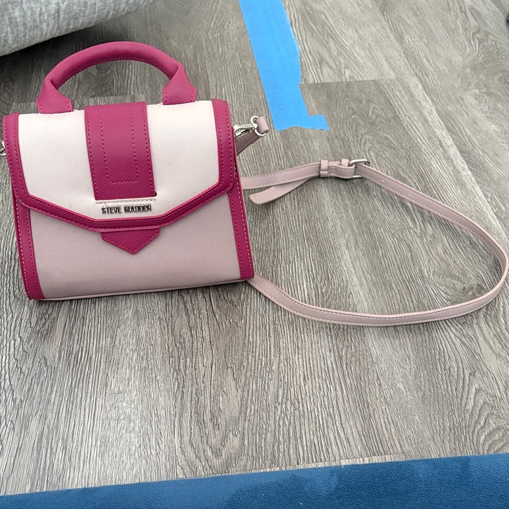 Steve Madden Pink and Cream Crossbody Bag